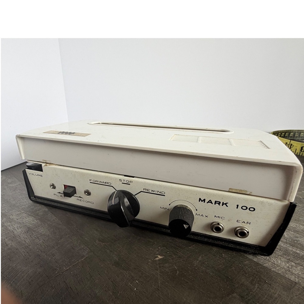 Ross Mark 100 Portable Reel to Reel Tape Recorder with Microphone White